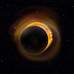 星空上的太阳月光光环星光活力阴影行星月球戒指耀斑宇宙辉光背景图片