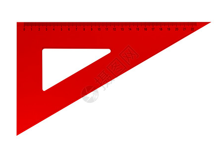 红色塑料三角型标尺背景图片