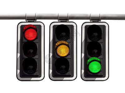 交通灯     隔离的红黄绿色高清图片