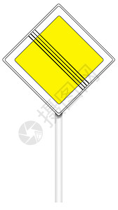 警告交通标志-主要 roa 的尽头背景图片