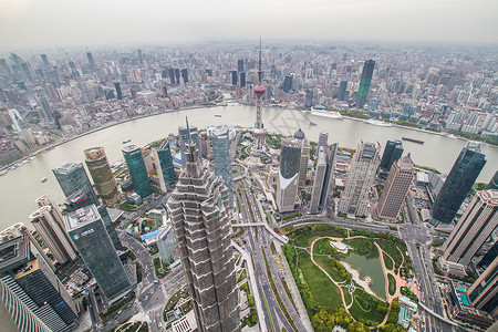 中国上海 最高视野阴霾金融摩天大楼城市世界电视街道中心房子背景图片