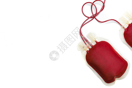 血袋和输血管2个血袋背景