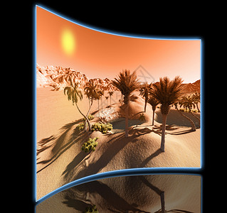 绿洲沙漠热带气候绘画图像旅行数字衬套插图形状背景图片