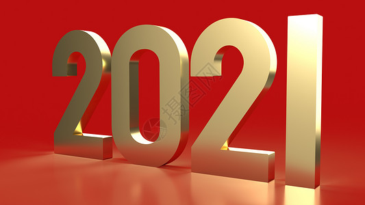 红色背景的2021年金币号3D庆典文化渲染假期卡片问候语季节3d邀请函金子背景图片