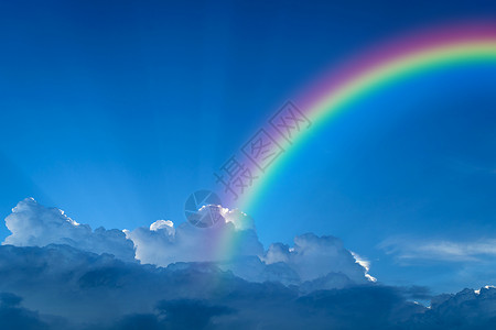 蓝天彩虹天空气氛高清图片