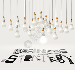 吊灯手绘分割线铅笔灯泡 3d 和设计词业务战略作为概念团队手绘教育竞赛成功公司商业工作图表项目背景