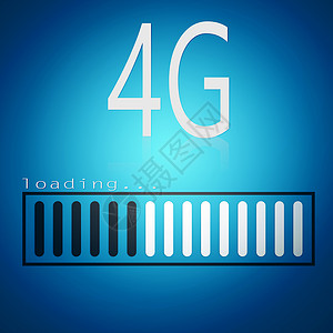 4G字与蓝色装载栏背景图片