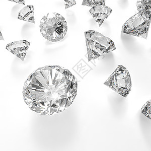 白色钻石3d组成构成概念的钻石黑色物品白色水晶宝石珠宝女王财富渲染商业背景