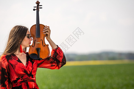 小提琴琴颈吸引人的艺术的高清图片