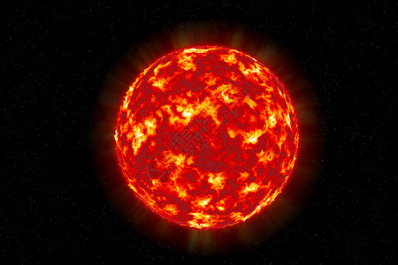 红色星星光效太阳太阳表面表面纹理区域图解 在星座上分离背景