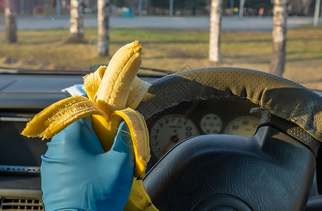 香蕉汽车橡皮隔离高清图片