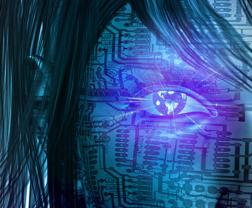 科技人界面眼睛安全机器人技术机器数据母板电子身体背景图片