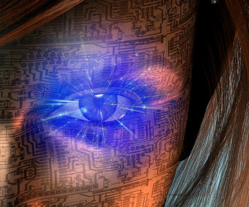 科技人眼睛金属电子人电子电路技术数据身体母板电脑背景图片