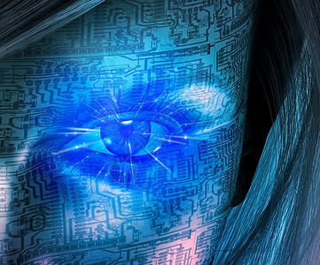 科技人身体科学渲染生物电子机器人展示数据插图界面背景图片