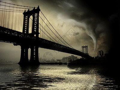 龙卷风水纽约公约 龙卷风风暴霹雳旅行城市天空飓风建筑学危险摩天大楼游客背景