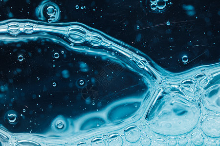 抽象液体肥皂泡泡蓝色背景反射方法洗澡泡沫漂浮粒子清洁墙纸宏观洗涤背景图片