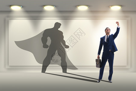 渴望成为超级英雄的生意人 希望成为超级英雄对抗经理套装商业老板动机领导者职业商务管理人员特点高清图片素材
