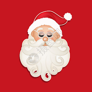 圣诞老人的有趣插图庆典问候语扶手椅胡须明信片胡子背景图片