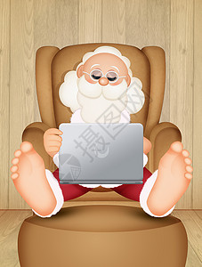 圣诞老人技术电脑屏幕键盘笔记本社交社会扶手椅互联网工作网络背景图片