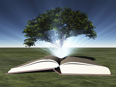 知识树射线生态写作地平线智力宇宙3d叶子环境树叶背景图片