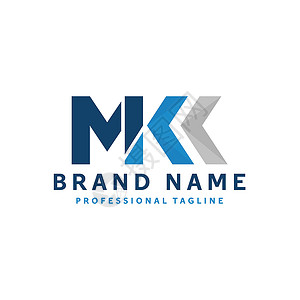 婚礼公司使用字母字母字母M和K的清洁初始矢量Logo模板 用于几何标识类型 现代公司身份背景