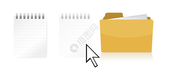 文件夹边框将孤立于白色边框上的文件插图设计传输到背景