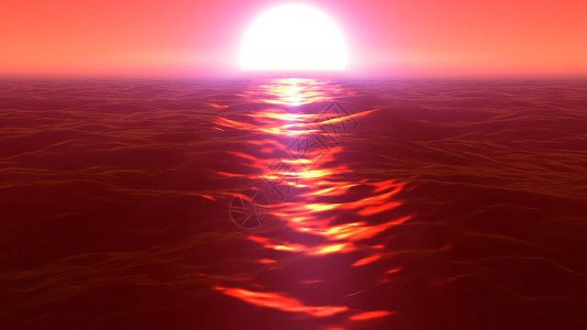 水表面和日落晚上浪漫高清图片