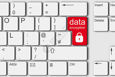 Pc登录PC 计算机键盘 3d 显示红色数据加密锁定概念背景
