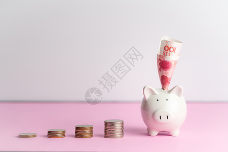 储蓄和捐赠的概念 关于可爱白猪的金钱禁令利润生活财富繁荣支付抵押价格订金贷款银行容器高清图片素材