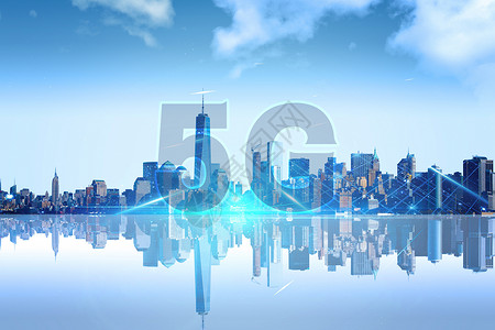 5G网络和5G技术 互联网和联网概念 3D插图速度电话手机细胞信号城市商业电讯服务上网信息高清图片素材