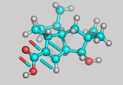 带有原子的Pentalensure分子模型棍子科学计算机力量债券图像背景图片