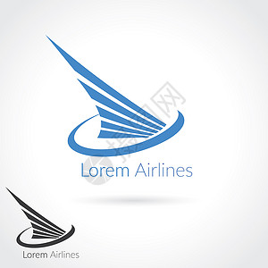 logo形象用于飞行公司 空运 航空公司标志型或徽记的翼摘要Logo模板送货商业标识速度身份翅膀飞机天空空气徽章背景