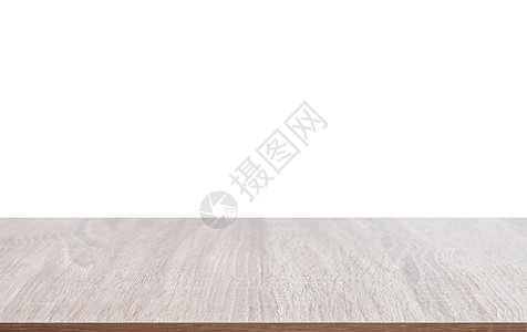 桌面由在白色背景隔绝的木头制成背景图片