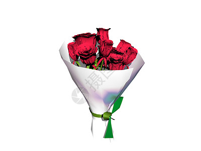 报纸上一束红玫瑰花玫瑰绿色礼物纪念品红色花朵花纸包装背景图片