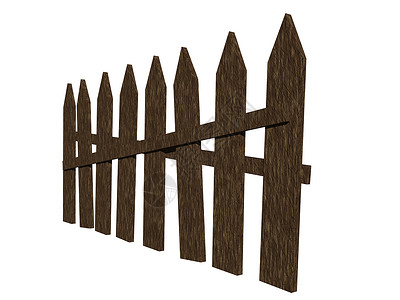 旧石板木林园篱笆围栏尖刺棕色花园边界板条木板背景图片
