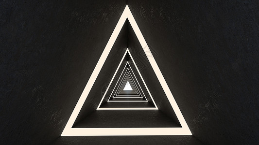 黑色三角形3d 隧道背景的抽象三角形形状转换墙纸线条陈列室安装立方体房间地面科学渲染光谱背景