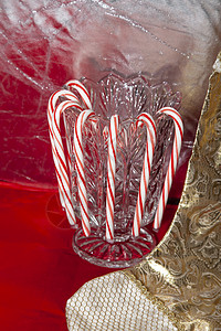 圣诞装饰手绘红色手杖糖快乐的白色的高清图片