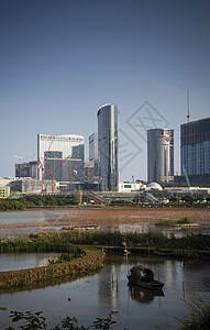 从中国大陆的塔帕Taiipa看天际酒店建筑物金光度假村景观大道风景城市摩天大楼背景图片