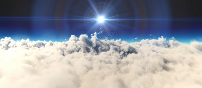 Cloudsclouds3d rende 行星日落摄影插图科学蓝色地平线空气月亮海洋天气天堂背景