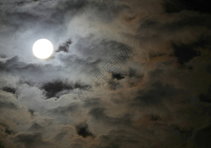 夜云中满月行星旅游月亮月光天文学场景岩石卫星宇宙旅行背景图片