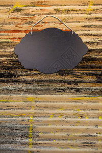 金属背景上的黑色空标志板店铺插图海报招牌笔记古董推广菜单咖啡店商业背景图片