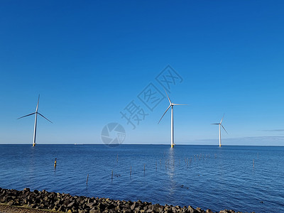 离岸风电场海上风白色的高清图片