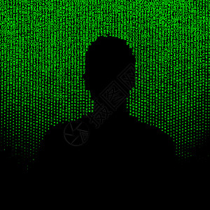 黑色轮廓它制作图案人影矩阵语言代码数字网络数据互联网软件技术控制安全背景