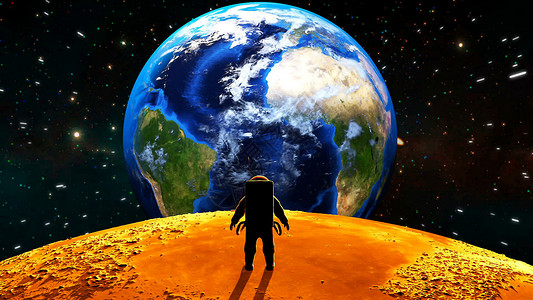 月球宇航员 3D动画背景图片