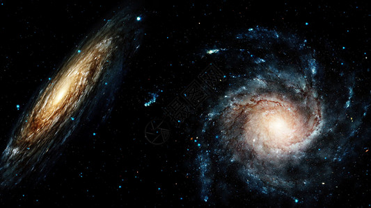 宇宙天文银河系在旋转的螺旋星系附近飞行  3D渲染银河系天空星空摄影星星3d星座蓝色活力旅行背景