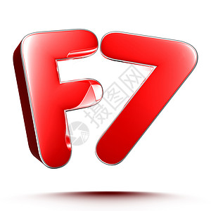 渲染图7F7 红色 3D 插图在白背景上 有剪切路径背景