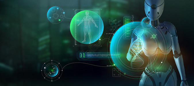 人体全息素材外星人工智能研究人体结构 3D化成测试男人勘探科学遗传学身体机器人全息动物显示器背景