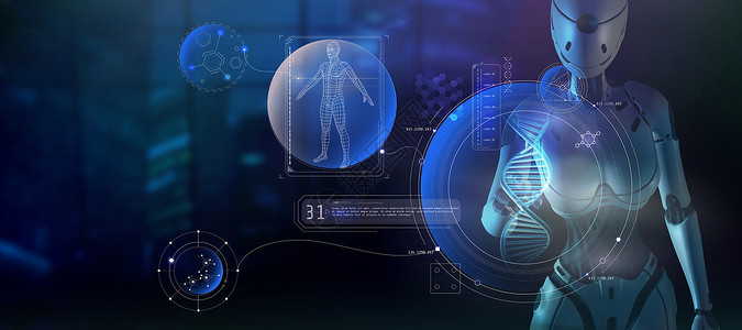 人体全息素材外星人工智能研究人体结构 3D化成电子人生物投影科幻电脑扫描数据显示器小说代码背景