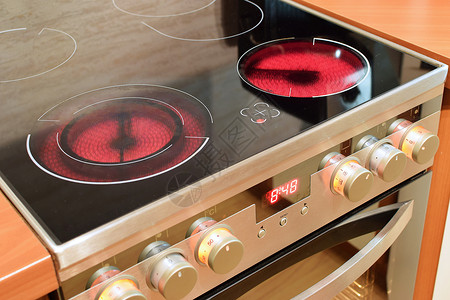 沉默企鹅元素厨房的电陶瓷炉灶数据活力技术硬件炙烤金属火炉电气电线控制背景
