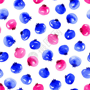 水果蓝莓手绘蓝莓啪嗒声水彩绘画食物水果浆果墙纸手绘草图工艺背景
